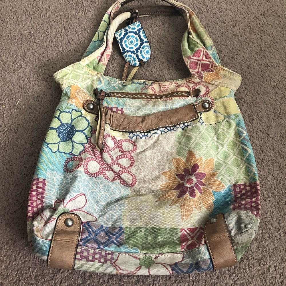 Multicolored fossil bag